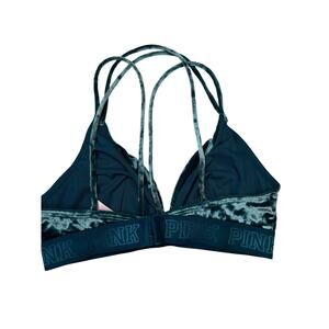 Victoria’s Secret PINK Velvet Bralette Women’s Medium Blue Racerback Bra Top